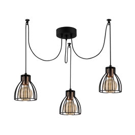 Opviq Kemah - N-1232 Lámpara de araña industrial negra